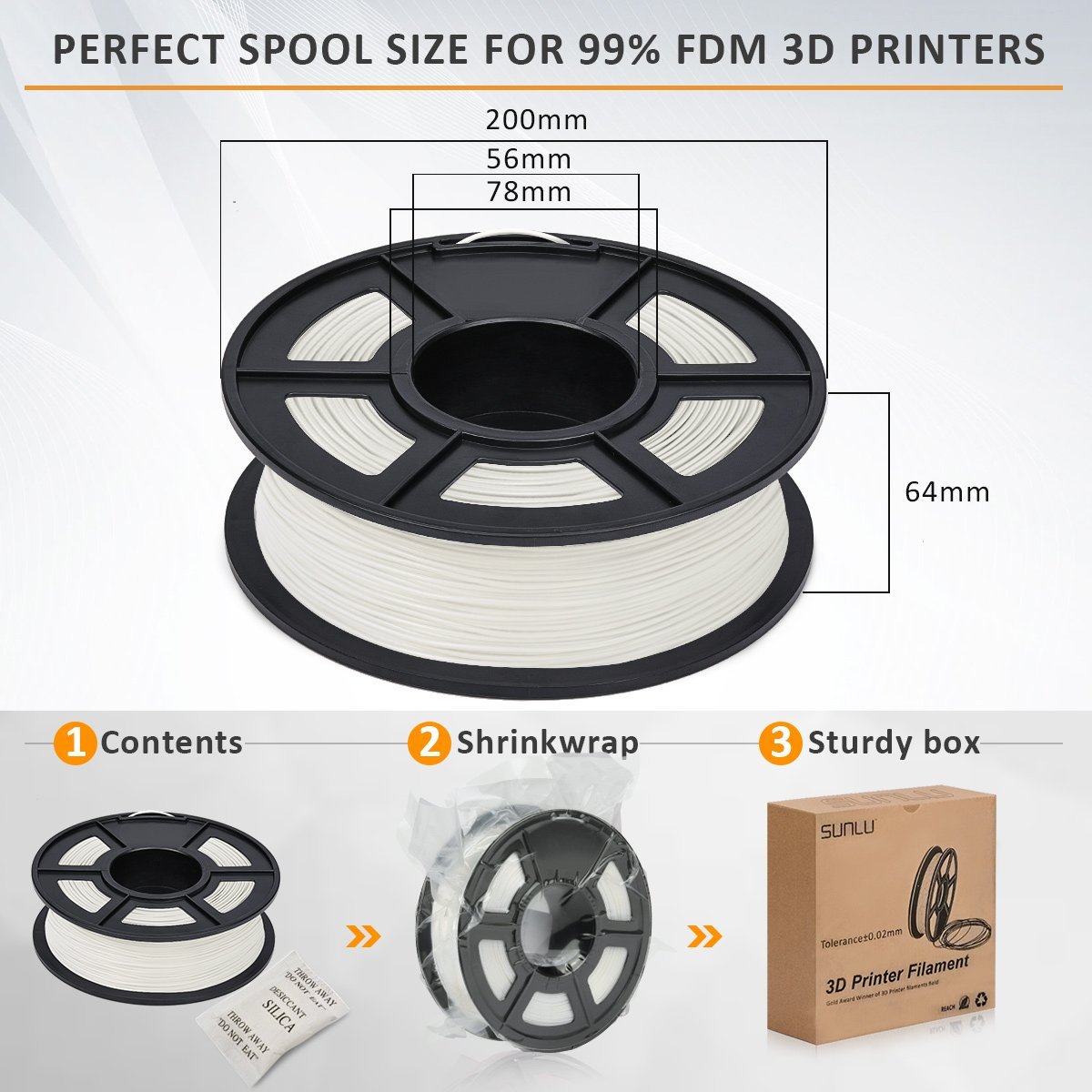Filament PLA Blanc 1,75 mm 1kg