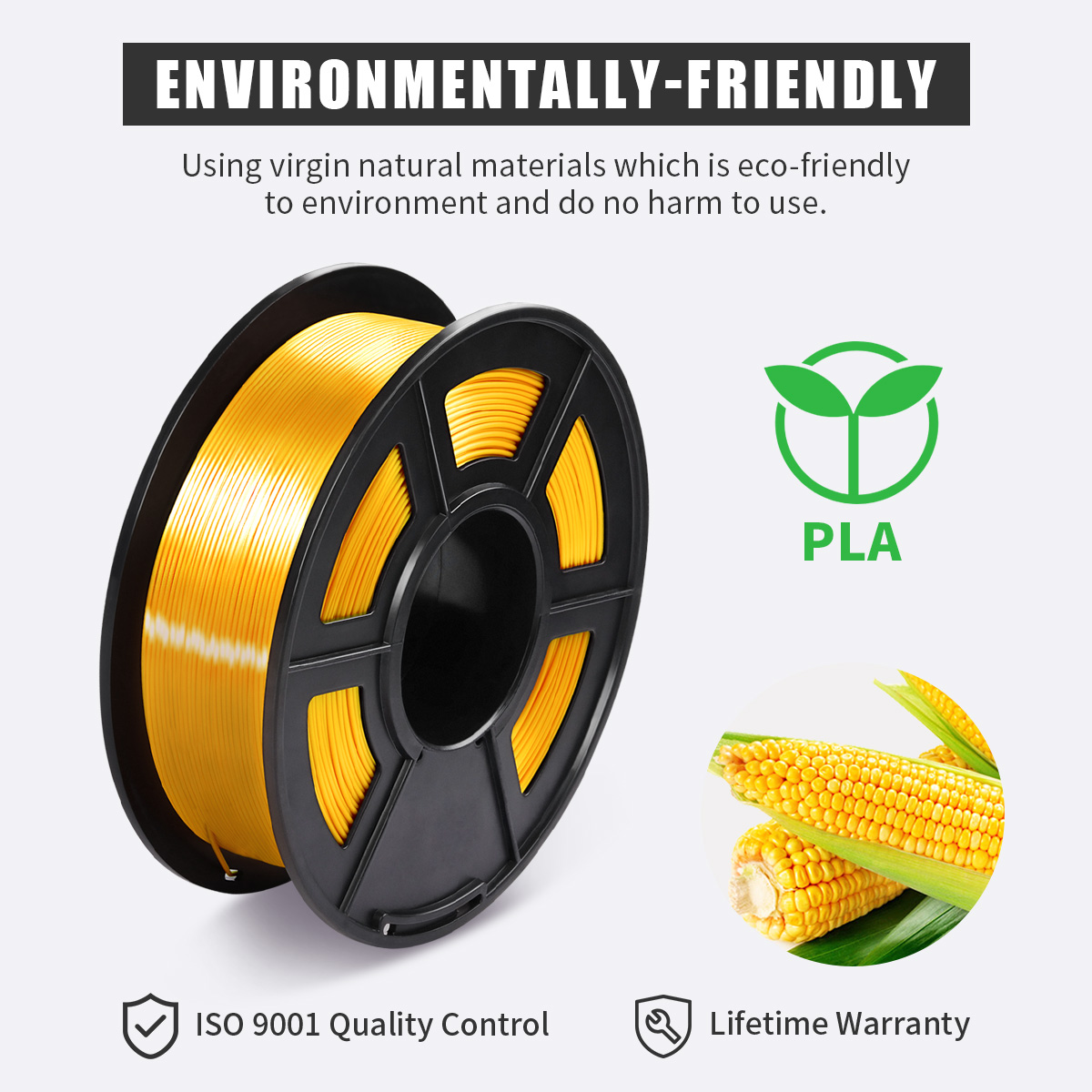 Filament Silk PLA+ Light Gold 1,75 mm 1kg Impression 3D