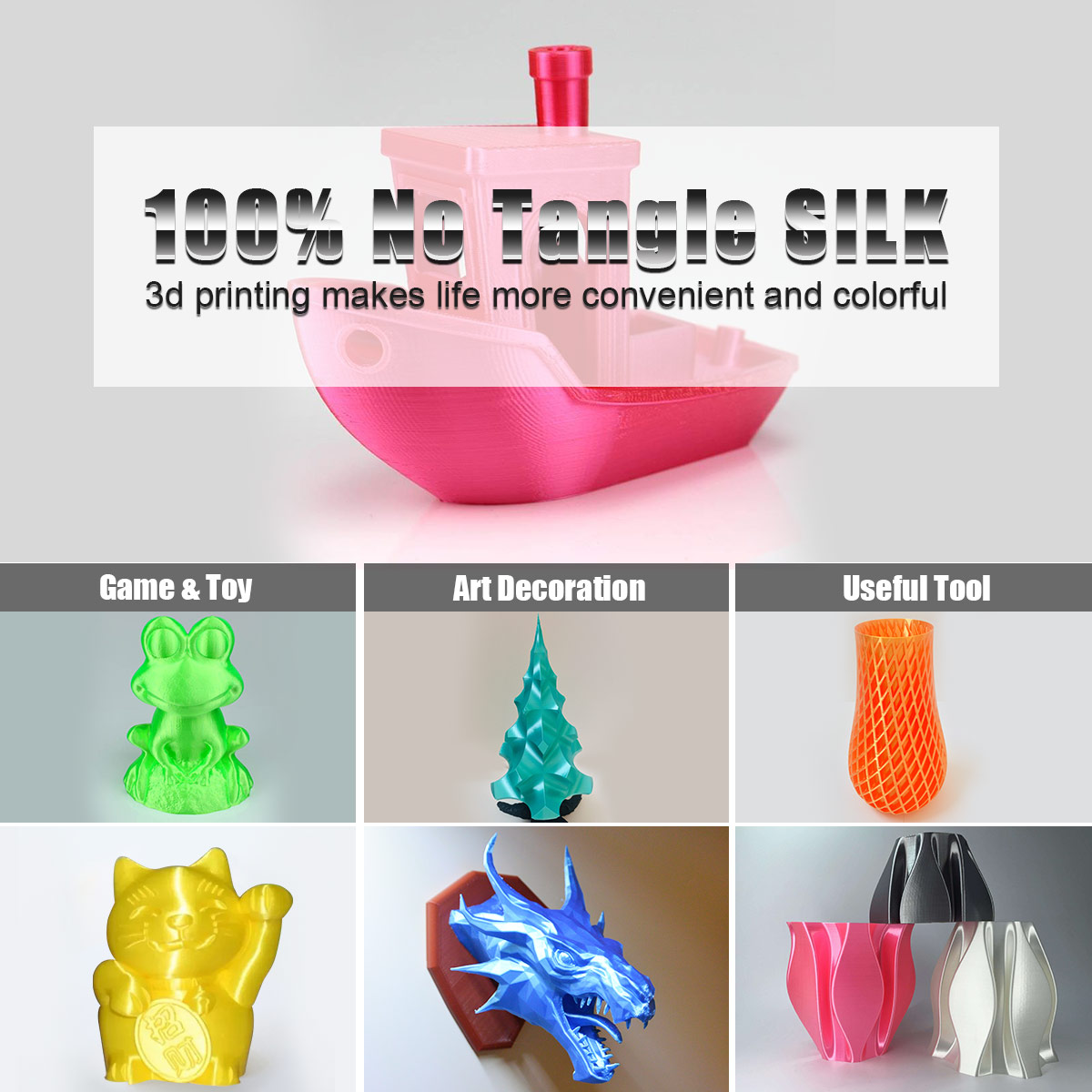 Filament Silk PLA+ Bleu 1,75 mm 1kg Impression 3D