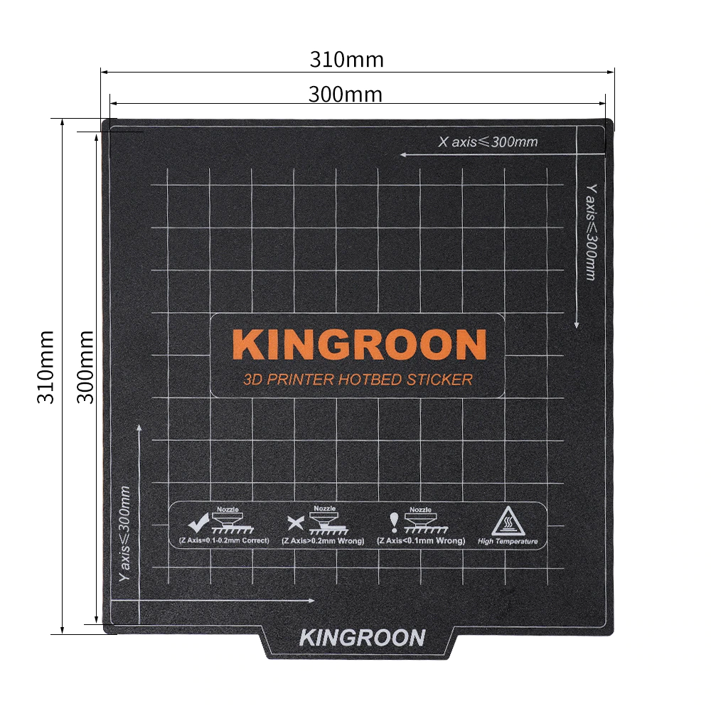 KINROON Heatbed Ultra-Flexible Magnetic Sticker 310x310mm