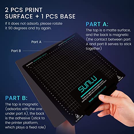 SUNLU 3PCS Magnetic Build Plate 310x310mm