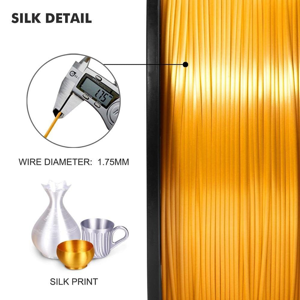 Filament Silk PLA+ Brass 1,75 mm 1kg Impression 3D